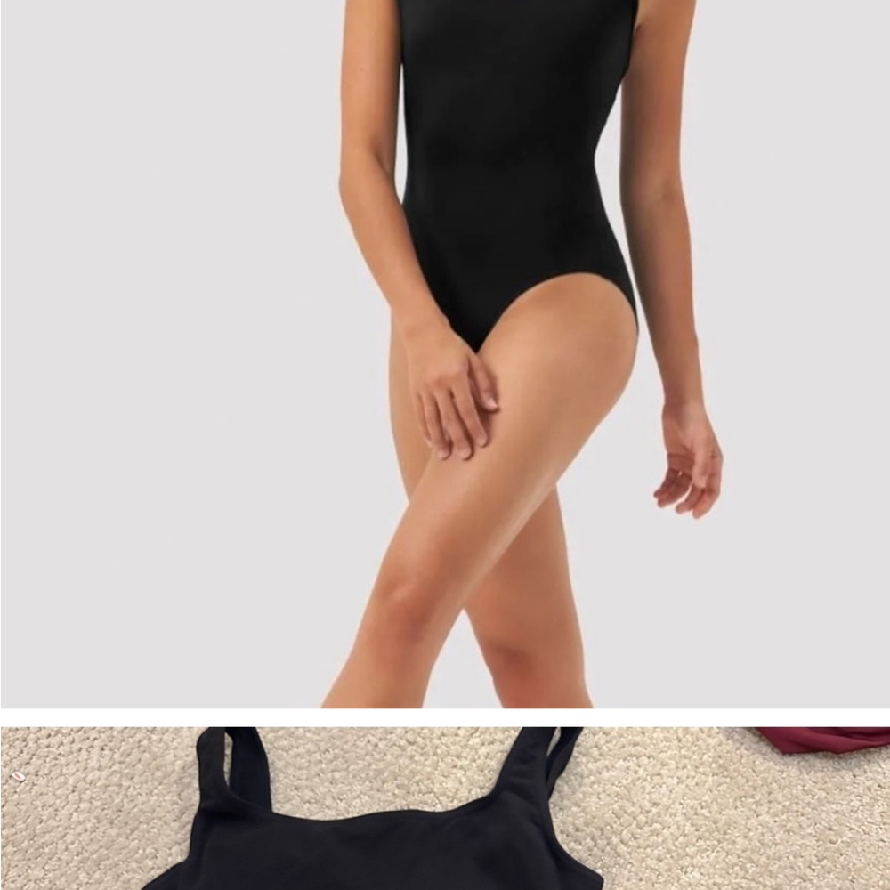 Black leotard and one pair of tights